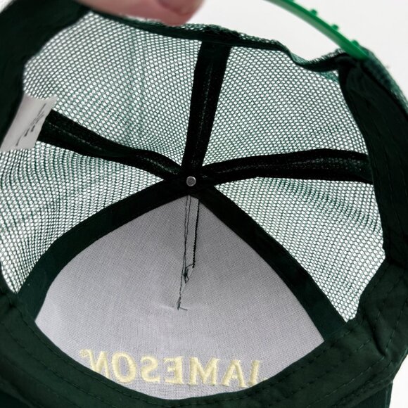 Jameson Logo Snapback Trucker Hat –Emerald Green Mesh Adjustable Cap Minimalist - Picture 11 of 12